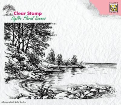 Nellie's Choice Clear Stamps - Idyllic Floral Waters Edge