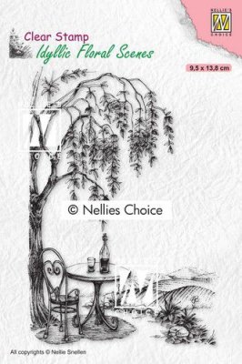 Nellies Choice Idyllic Floral Clearstamps - Seating with Tree