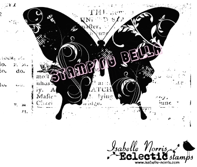 Stamping Bella - Eclectic BUTTERFLY on PRINT (unmounted rubber stamp)