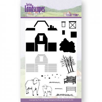 Jeanines Art Clear Stamp Set - Spring Landscapes Farm