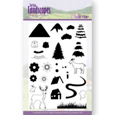Jeanines Art Clear Stamp Set - Spring Landscapes Mountains