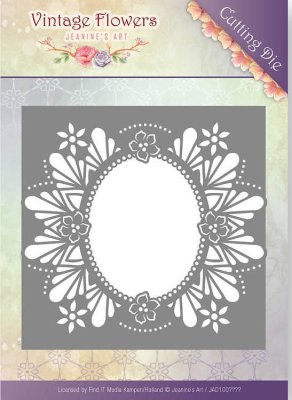 Jeanines Art Dies - Vintage Flowers Floral Oval