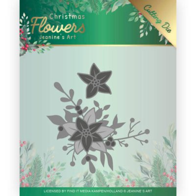 Jeanines Art Dies - Christmas Flowers Poinsettia Corner