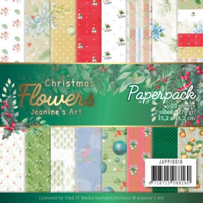 Jeanines Art Paper Pack - Christmas Flowers (23 sheets)