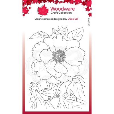 Woodware 4"x6" Clear Stamps - Peony