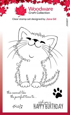 Woodware Clear Stamps - Fuzzie Friends Kati The Kitten