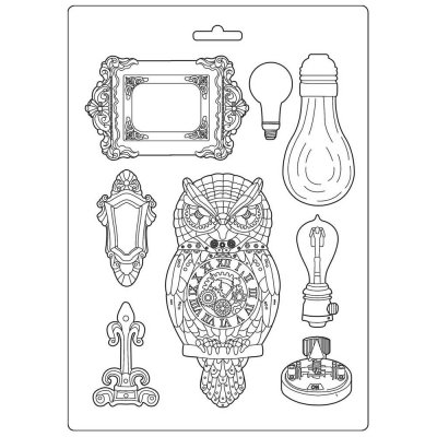 Stamperia A4 Soft Maxi Mould - Lady Vagabond Owl & Memories
