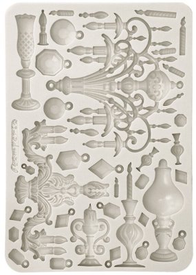 Stamperia A5 Silicon Mould - Masquerade Candle Holders