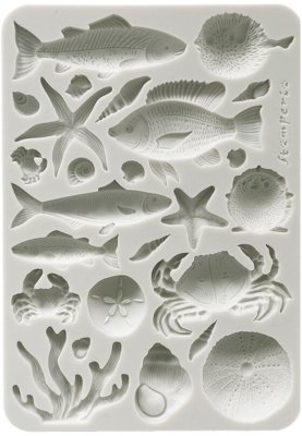Stamperia A5 Silicon Mould - Silent Sea Shells and Fish