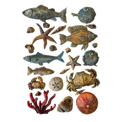 Stamperia A5 Silicon Mould - Silent Sea Shells and Fish