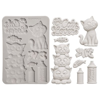 Stamperia A5 Silicone Mould - Furry Friends 2 Cats