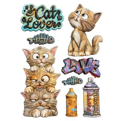 Stamperia A5 Silicone Mould - Furry Friends 2 Cats