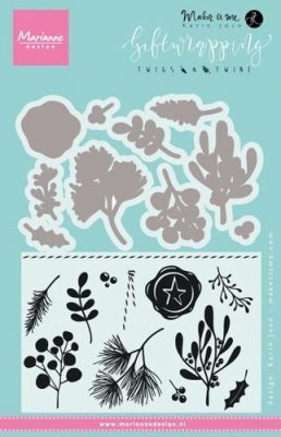 Marianne Design Stamp & Die Set - Giftwrapping Twigs & Twine