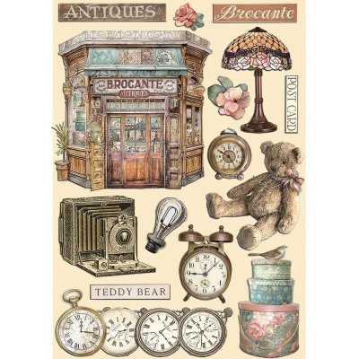 FÖRBESTÄLLNING! Stamperia A5 Colored Wooden Shapes - Brocante Antiques