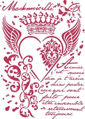 Stamperia A4 Stencil - Royal heart