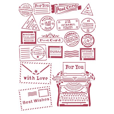 Stamperia A4 Stencil - Romantic Christmas Type Writer
