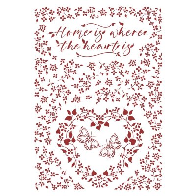Stamperia A4 Stencil - Provence Home is Where the Heart Is