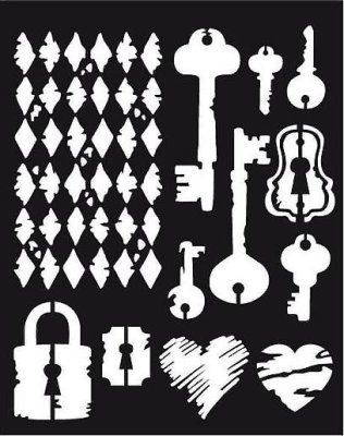 Stamperia 20x25cm Thick Stencil - Keys