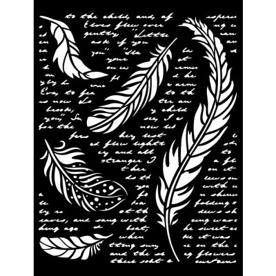 Stamperia Our Way 20x25cm Thick Stencil - Our Way Feathers