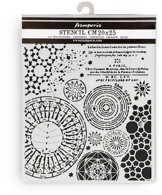 FÖRBESTÄLLNING! Stamperia 20x25cm Thick Stencil - Fortune Macrocosm Mixed Patterns