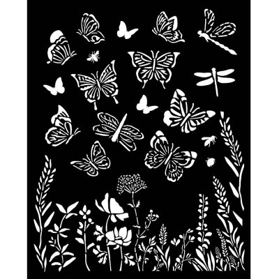 Stamperia 20x25cm Thick Stencil - Lavender Butterflies