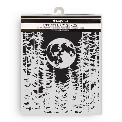 Stamperia 20x25cm Thick Stencil - Herbarium Silvae Moon in the Forest