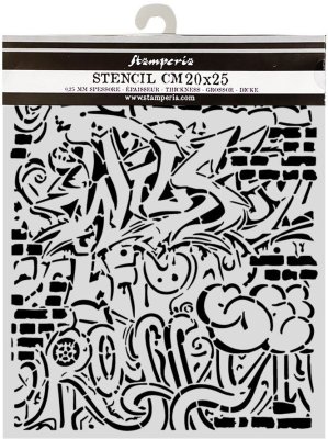 Stamperia 20x25cm Stencil - Furry Friends 2 Graffiti