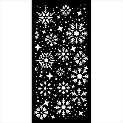 Stamperia 12x25cm Thick Stencil - Gear up for Christmas Snowflakes