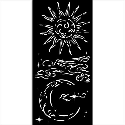 Stamperia 12x25cm Thick Stencil - Masquerade Sun And Moon