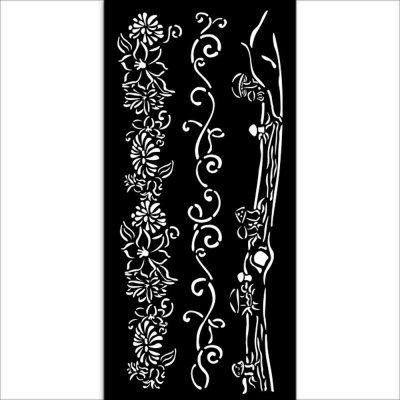 Stamperia 12x25cm Thick Stencil - Hidden Grove 3 Borders