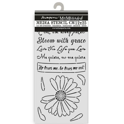 Stamperia 12x25cm Thick Stencil - Daisy Art He Loves me, He loves me Not