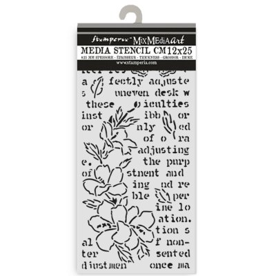 Stamperia 12x25cm Thick Stencil - Secret Diary Butterfly and Flower