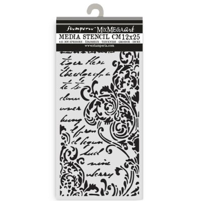 Stamperia 12x25cm Thick Stencil - Secret Diary Frieze with Lettering