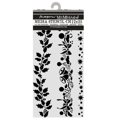 Stamperia 12x25cm Thick Stencils - Christmas Borders