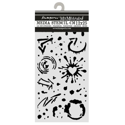 Stamperia 12x25cm Stencil - Furry Friends 2 Ink Splatters