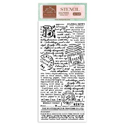 Stamperia Create Happiness 12x25cm Thick Stencil - Create Happiness Postcard