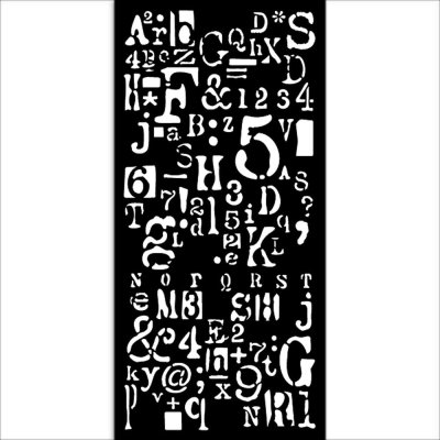 Stamperia 12x25cm Thick Stencil - Create Happiness Letter and Number