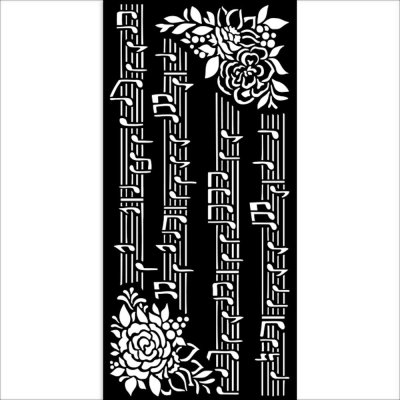 Stamperia 12x25cm Thick Stencil - Christmas Music
