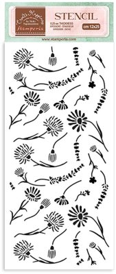 Stamperia 12x25cm Thick Stencil - Create Happiness Welcome Home Flowers