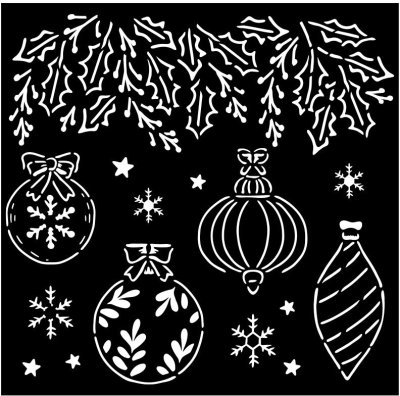 Stamperia 18x18cm Thick Stencil - The Nutcracker Christmas Balls