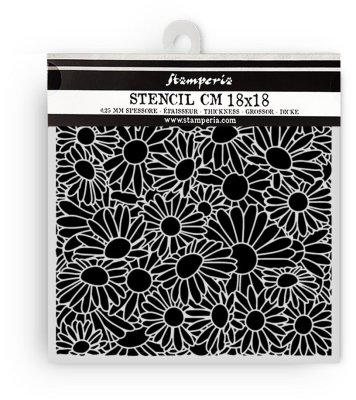Stamperia 18x18cm Thick Stencil - Daisy Art Daisies Pattern