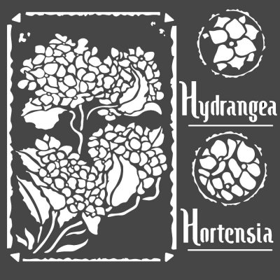 Stamperia 18x18cm Thick Stencil - Hortensia Frames