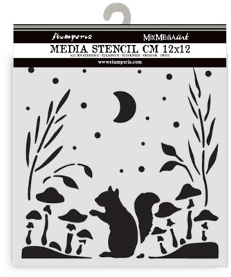 Stamperia 12x12cm Thick Stencil - Herbarium Silvae Squirrel