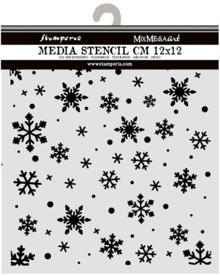Stamperia 12x12cm Thick Stencils - Christmas Snowflakes Pattern