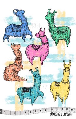 Katzelkraft Rubber Stamps - The Lamas