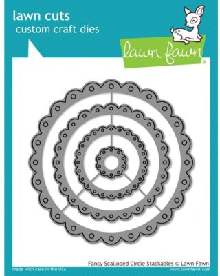 Lawn Cuts Custom Craft Dies - Fancy Scalloped Circle Stackables
