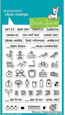 Lawn Fawn Clear Stamp Set - Plan On It Fitness