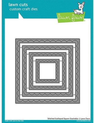 Lawn Cuts Custom Craft Stackables Dies - Outside In Stitched Scalloped Square