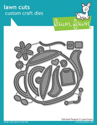 Lawn Cuts Custom Craft Dies - Stitched Teapot