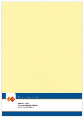 Card Deco A4 Linen Cardstock Light Yellow (10 sheets)